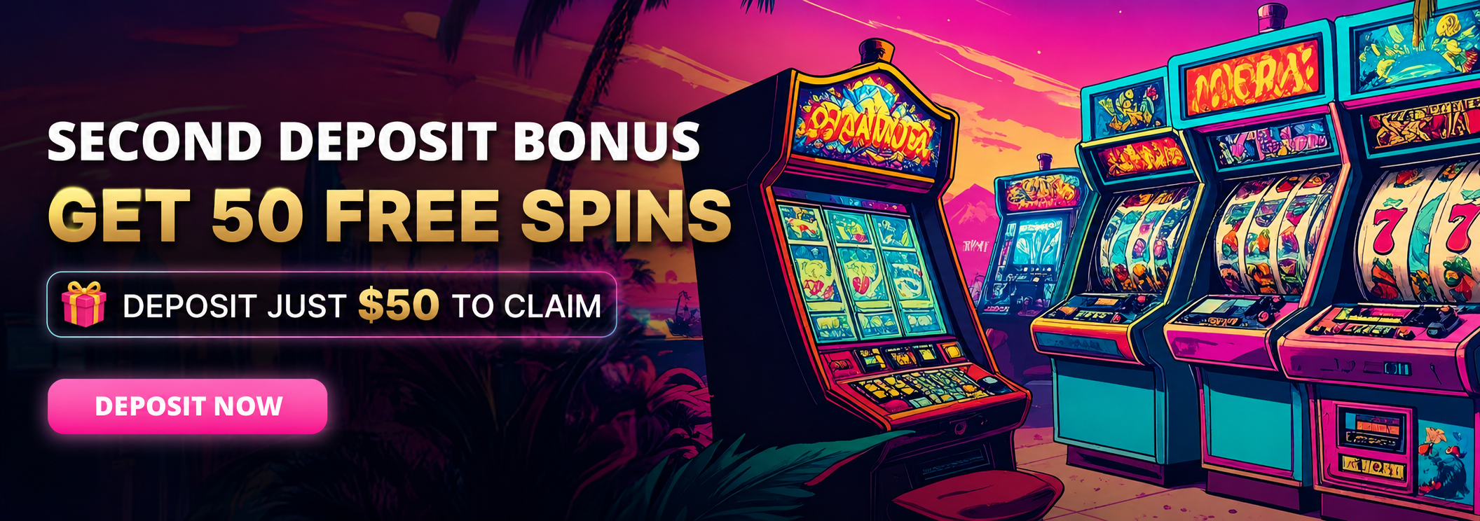 50 Free Spins Secont Deposit Bonus
